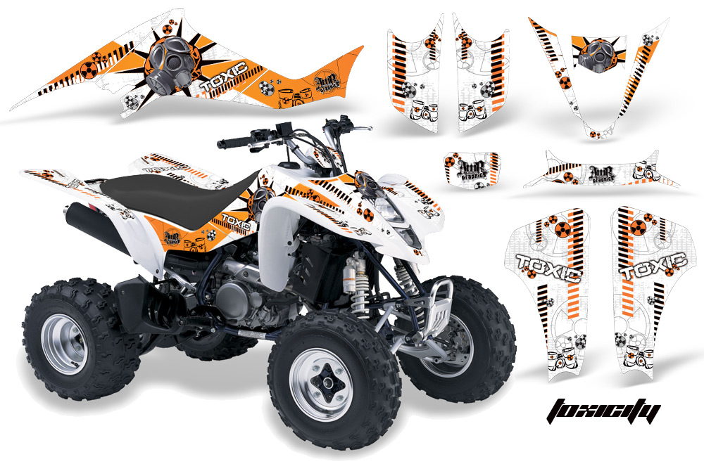 Suzuki LTZ400 03-08 Graphics Kit Toxicity OrangeWhiteBG